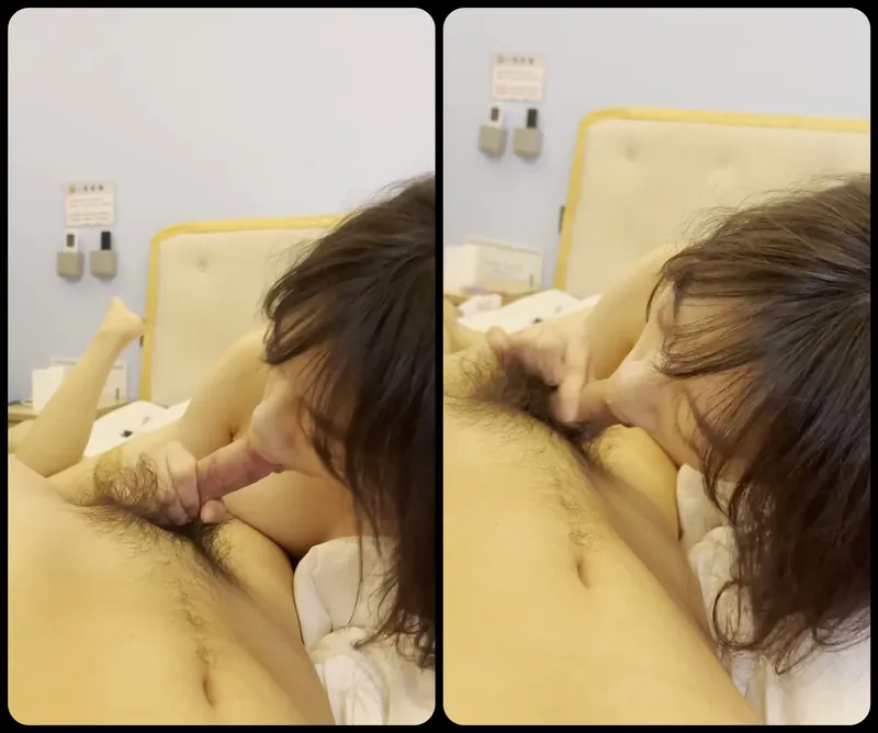 Người yêu ngoan liếm láp cặc bự của anh